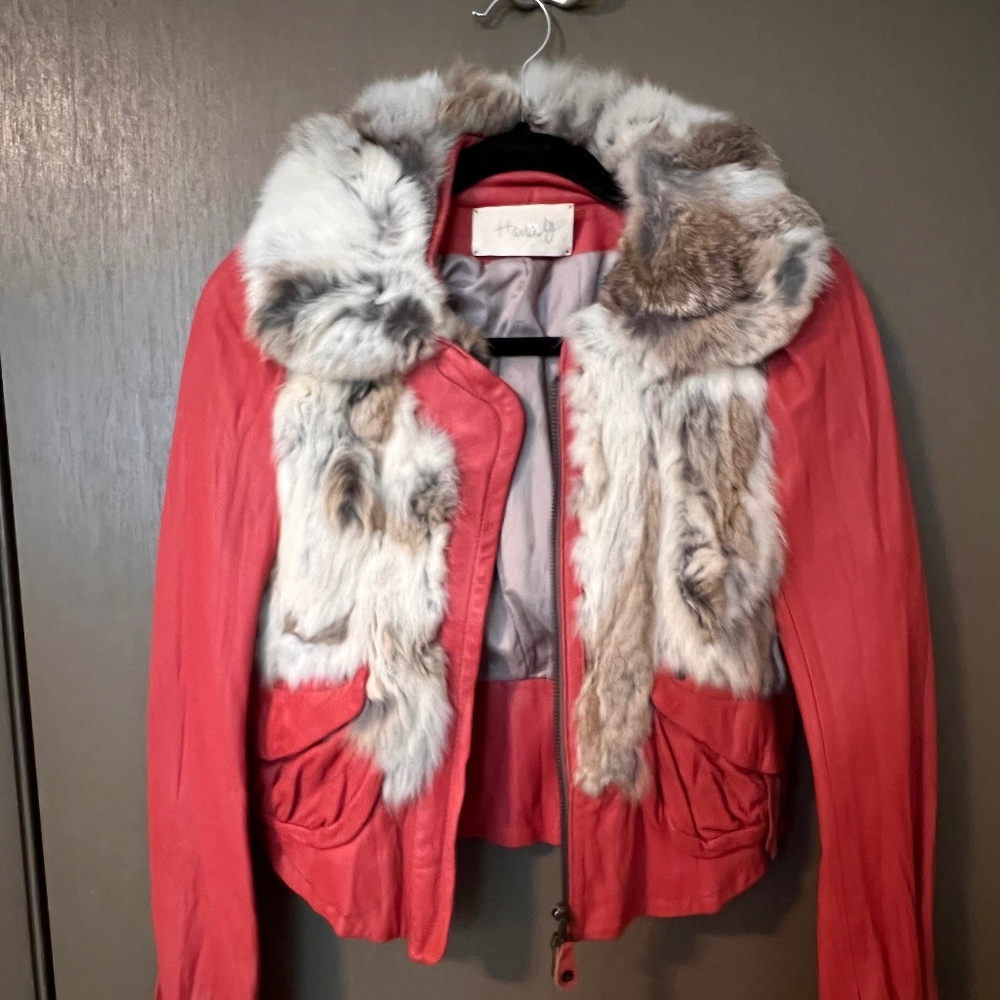 Hanii Y -  Lambskin Leather & Rabbit Fur Jacket